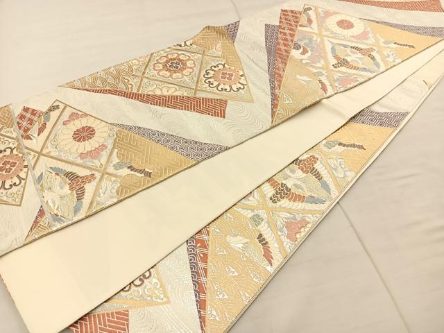 平和屋着物◎六通柄袋帯　唐織　花鳥文　金銀糸　正絹　逸品　BAAS6137fc