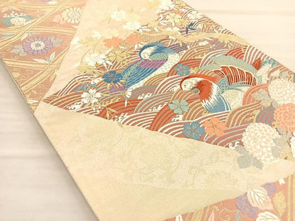 平和屋着物◎六通柄袋帯 観世池濤文 金糸 正絹 逸品 BAAS6176fc