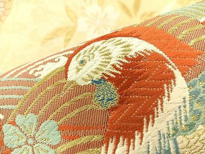 平和屋着物◎六通柄袋帯 観世池濤文 金糸 正絹 逸品 BAAS6176fc