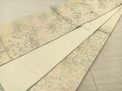 平和屋着物◎六通柄袋帯 唐織 舞梅文 銀糸 正絹 逸品 BAAS6196fc