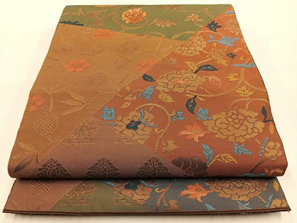 平和屋着物◎六通柄 本袋帯 名物裂 金糸 正絹 逸品 BAAS6344hj