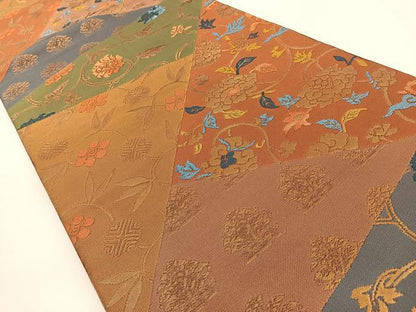 平和屋着物◎六通柄 本袋帯 名物裂 金糸 正絹 逸品 BAAS6344hj
