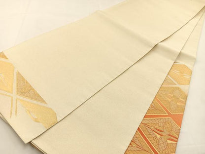 平和屋着物◎太鼓柄袋帯 綴れ 双鶴 金銀糸 正絹 逸品 BAAS6346hj