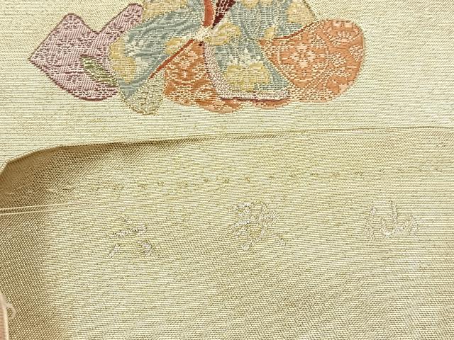 平和屋着物◎西陣 六通柄袋帯 唐織 六歌仙 引箔 正絹 逸品 BAAS6386hj