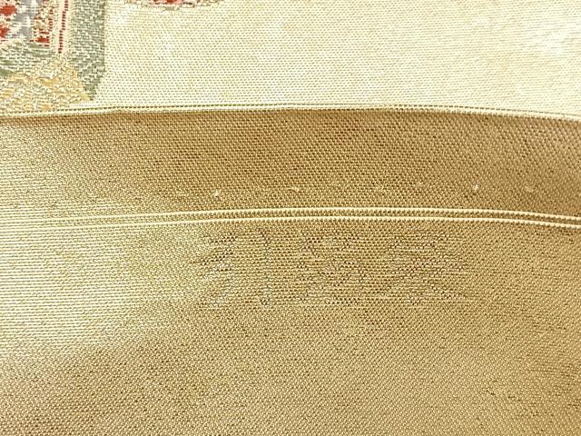 平和屋着物◎西陣 六通柄袋帯 唐織 六歌仙 引箔 正絹 逸品 BAAS6386hj