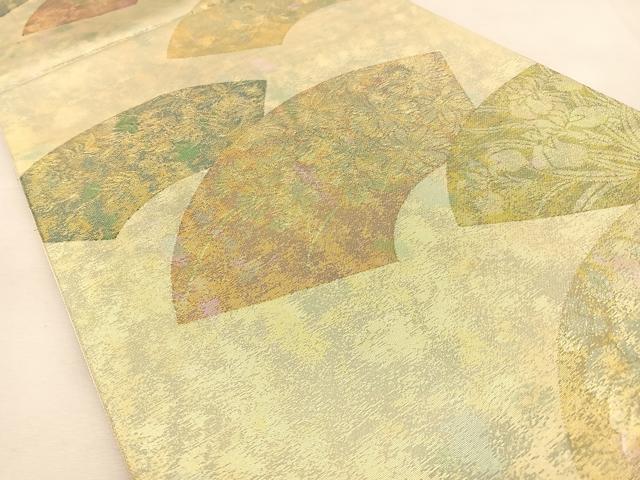 平和屋着物◎六通柄袋帯 地紙秋草文 金糸 引箔 正絹 逸品 BAAS6388hj