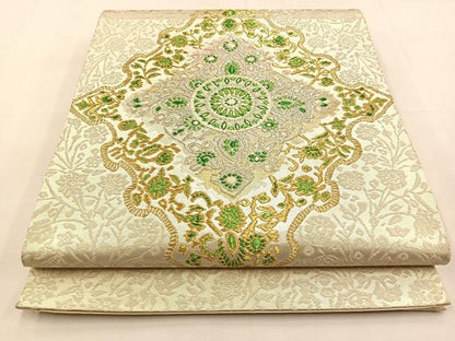 平和屋着物◎太鼓柄袋帯　正倉院　金銀糸　正絹　逸品　BAAS6413hj