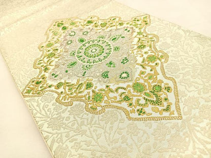 平和屋着物◎太鼓柄袋帯　正倉院　金銀糸　正絹　逸品　BAAS6413hj