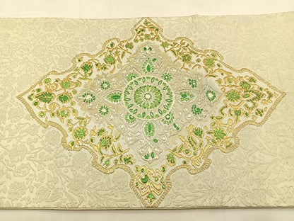 平和屋着物◎太鼓柄袋帯　正倉院　金銀糸　正絹　逸品　BAAS6413hj
