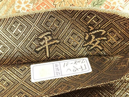 平和屋着物◎佐賀錦 六通柄袋帯 平安 金糸 正絹 逸品 BAAS6539hj