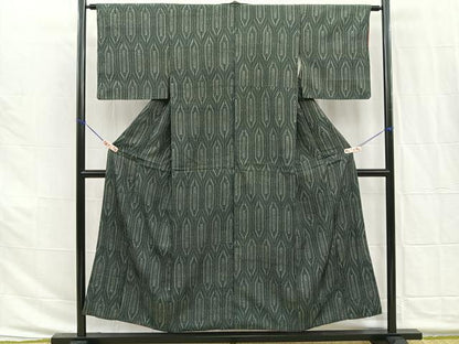 平和屋着物■上質なお召　亀甲文　正絹　逸品　BAAS6738me
