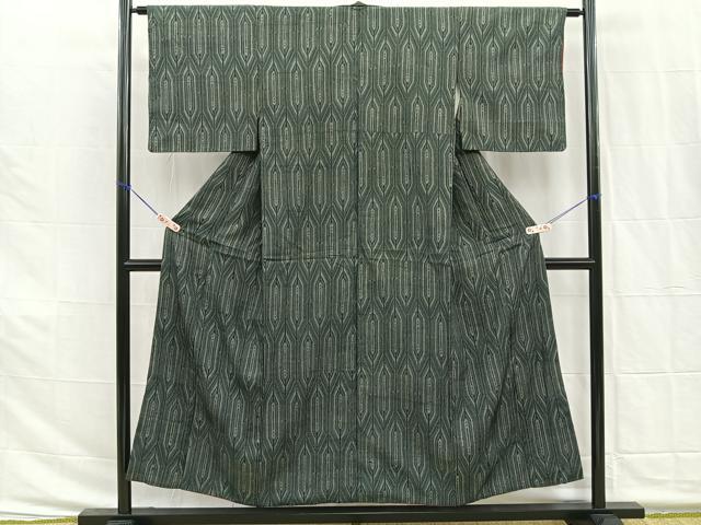 平和屋着物■上質なお召　亀甲文　正絹　逸品　BAAS6738me