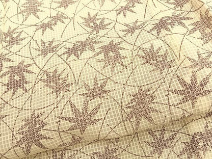 平和屋着物∴夏物　綿紅梅　浴衣　舞葉文　綿　逸品　BAAS7127pk