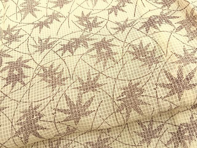 平和屋着物∴夏物　綿紅梅　浴衣　舞葉文　綿　逸品　BAAS7127pk