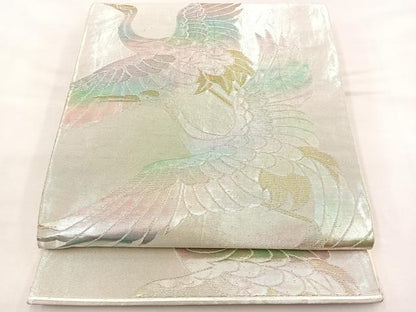 平和屋着物◎六通柄袋帯 飛鶴文 金銀糸 引箔 正絹 逸品 BAAS7315hz