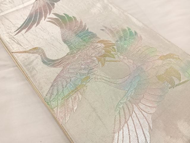 平和屋着物◎六通柄袋帯 飛鶴文 金銀糸 引箔 正絹 逸品 BAAS7315hz