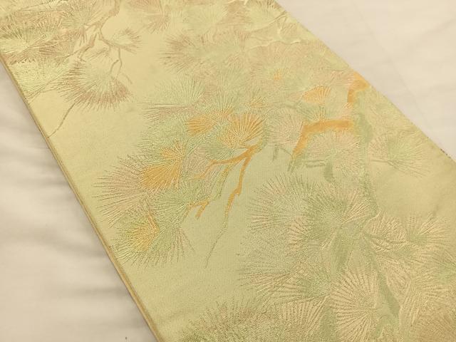 平和屋着物◎六通柄袋帯　枝松文　金糸　正絹　逸品　BAAS7318hz