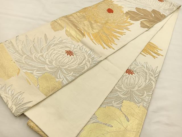 平和屋着物◎六通柄袋帯 唐織 乱菊 金銀糸 正絹 逸品 BAAS7319hz