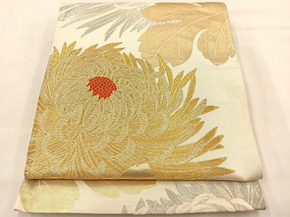 平和屋着物◎六通柄袋帯 唐織 乱菊 金銀糸 正絹 逸品 BAAS7319hz
