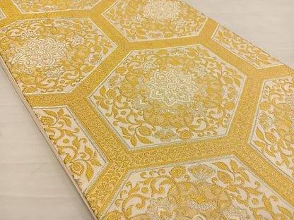 平和屋着物◎六通柄袋帯 亀甲花文 金銀糸 正絹 逸品 BAAS7541xa
