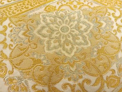 平和屋着物◎六通柄袋帯 亀甲花文 金銀糸 正絹 逸品 BAAS7541xa