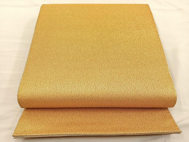 平和屋着物◎全通柄袋帯 霞文 金糸 正絹 逸品 BAAS7592xa
