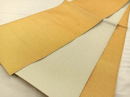 平和屋着物◎全通柄袋帯 霞文 金糸 正絹 逸品 BAAS7592xa