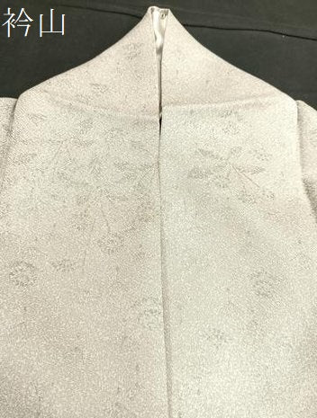 平和屋着物▽上質な小紋 単衣 草花シルエット 正絹 逸品 BAAS7825yc