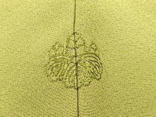 平和屋着物▽上質な色無地 単衣 柳色 正絹 逸品 BAAS7878yc