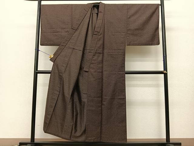 平和屋着物▽男性　お召　単衣　アンサンブル　絣文様　洗える着物　BAAS8001yc