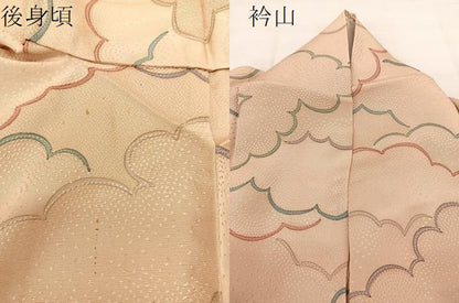 平和屋着物▽上質な小紋 単衣 雲重ね文様 正絹 逸品 BAAS8006yc
