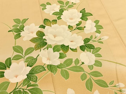 平和屋着物▽訪問着 単衣 枝花文 暈し染め 正絹 逸品 BAAS8015yc