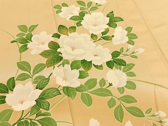 平和屋着物▽訪問着 単衣 枝花文 暈し染め 正絹 逸品 BAAS8015yc