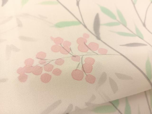 平和屋着物▽訪問着 単衣 手描き 南天文 正絹 逸品 BAAS8039yc