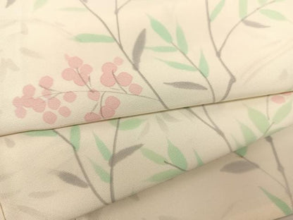 平和屋着物▽訪問着 単衣 手描き 南天文 正絹 逸品 BAAS8039yc