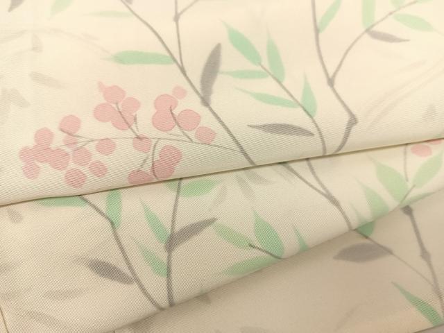 平和屋着物▽訪問着 単衣 手描き 南天文 正絹 逸品 BAAS8039yc