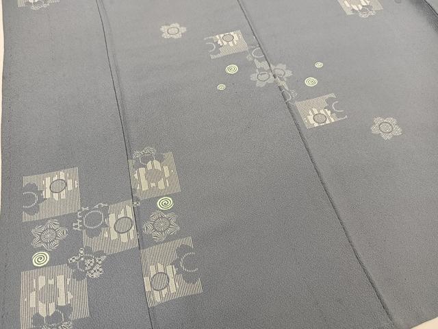 平和屋着物▽上質な小紋　付下げ　単衣　色紙桜文　正絹　逸品　BAAS8045yc