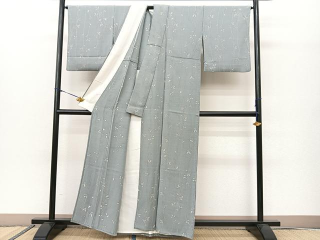 平和屋着物▽上質な小紋 単衣 南天文 正絹 逸品 BAAS8046yc