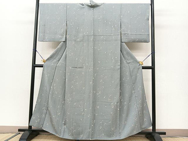 平和屋着物▽上質な小紋 単衣 南天文 正絹 逸品 BAAS8046yc