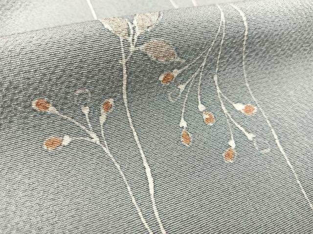 平和屋着物▽上質な小紋 単衣 南天文 正絹 逸品 BAAS8046yc