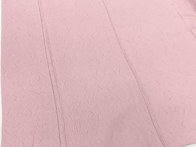 平和屋着物▽上質な色無地 単衣 氷割地紋 鴇色 正絹 逸品 BAAS8054yc
