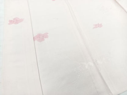 平和屋着物▽上質な小紋 単衣 地紋起こし 舞花文 正絹 逸品 BAAS8060yc