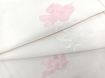平和屋着物▽上質な小紋 単衣 地紋起こし 舞花文 正絹 逸品 BAAS8060yc