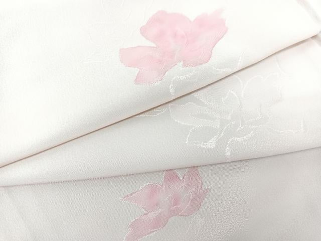平和屋着物▽上質な小紋 単衣 地紋起こし 舞花文 正絹 逸品 BAAS8060yc