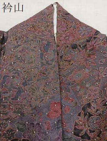 平和屋着物▽上質な小紋 単衣 絞り 雪輪花文 正絹 逸品 BAAS8067yc