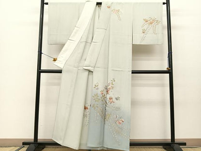 平和屋着物▽訪問着 単衣 相良刺繍 辻が花 暈し染め 金銀彩 正絹 逸品 BAAS8074yc