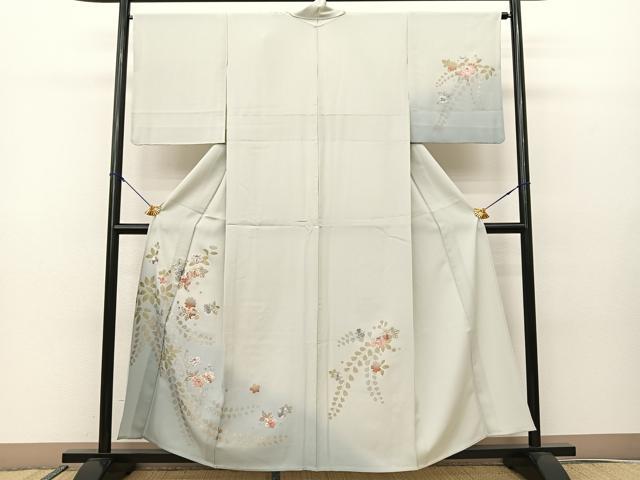 平和屋着物▽訪問着 単衣 相良刺繍 辻が花 暈し染め 金銀彩 正絹 逸品 BAAS8074yc
