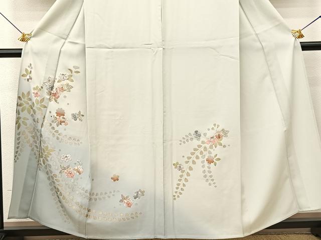 平和屋着物▽訪問着 単衣 相良刺繍 辻が花 暈し染め 金銀彩 正絹 逸品 BAAS8074yc