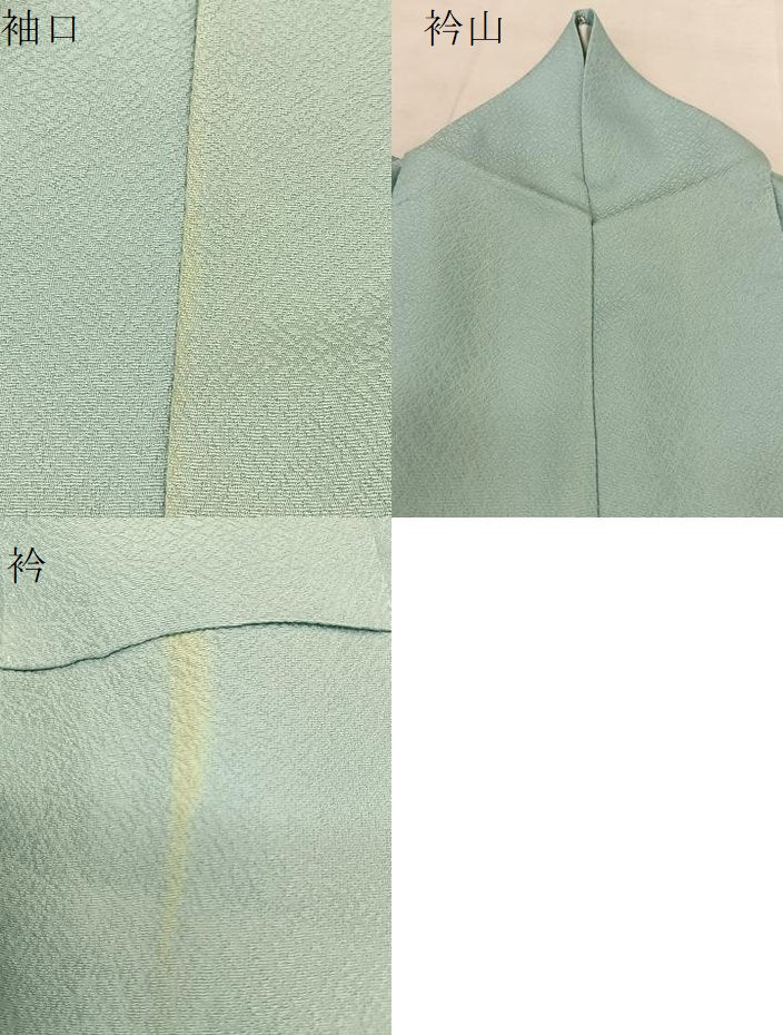 平和屋着物▽上質な色無地　単衣　氷割地紋　瓶覗色　正絹　逸品　BAAS8075yc