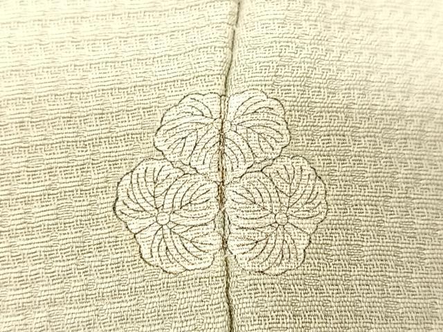 平和屋着物▽上質な色無地　単衣　横段地紋　砂色　正絹　逸品　BAAS8185yc